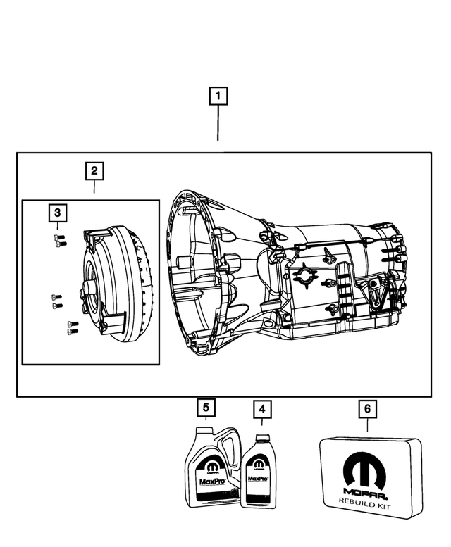 « RL174299AA – NAG1; W5A580; 5-Speed; Automatic Transmission : Couple Ensemble De Convertisseur pour Mopar Image »