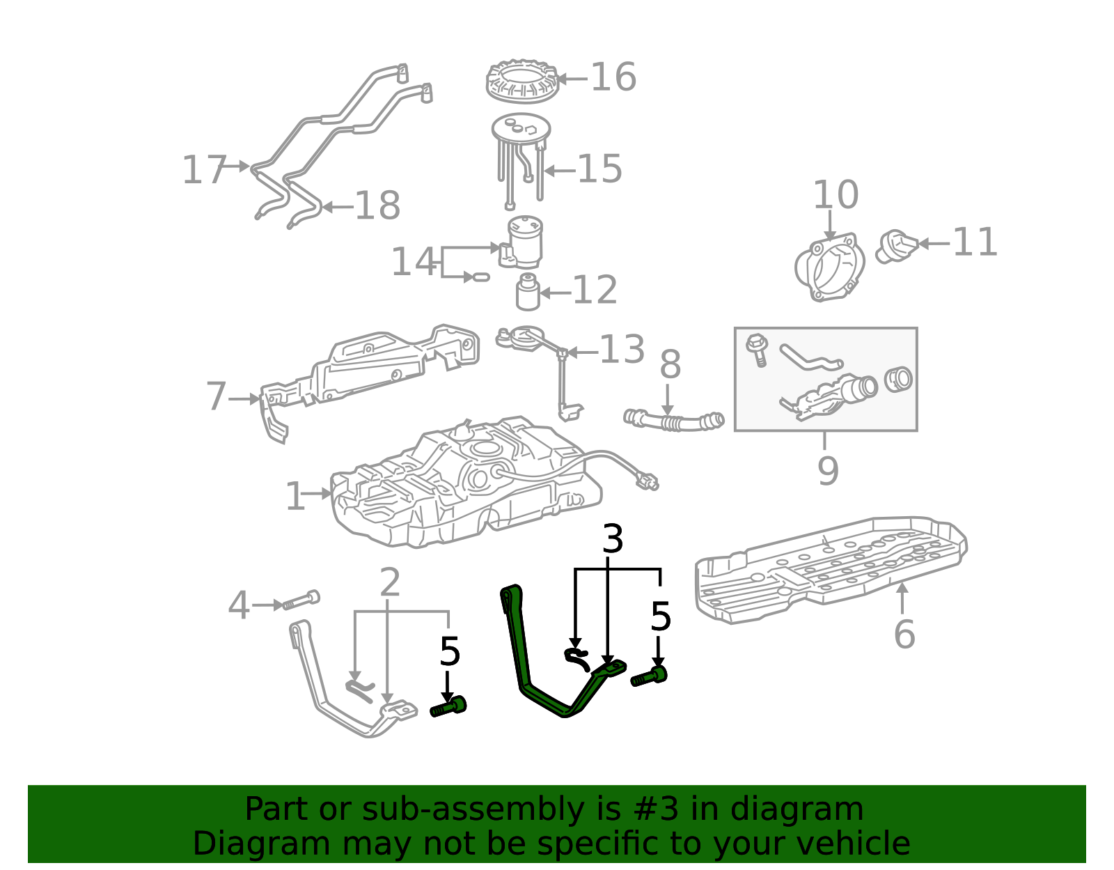 2004-2006 Toyota Tundra Fuel Tank Strap 77603-0C030 | MotorMotor