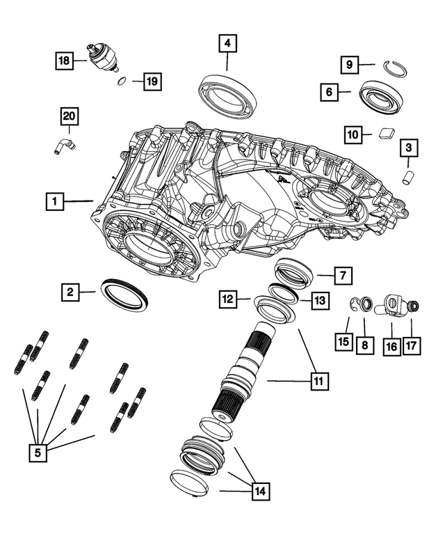 « 68055335AA – Transfer Case and Power Transfer Unit : Boîte De Transfert Cheville pour Mopar Image »