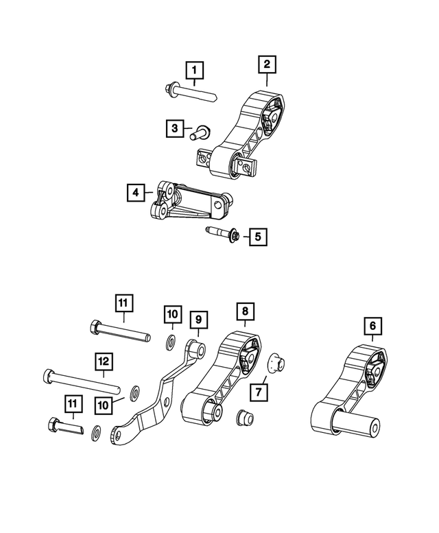 6106209AA - 1.4L Gas; Engine: Hex Lock Nut, Mounting for Mopar Image