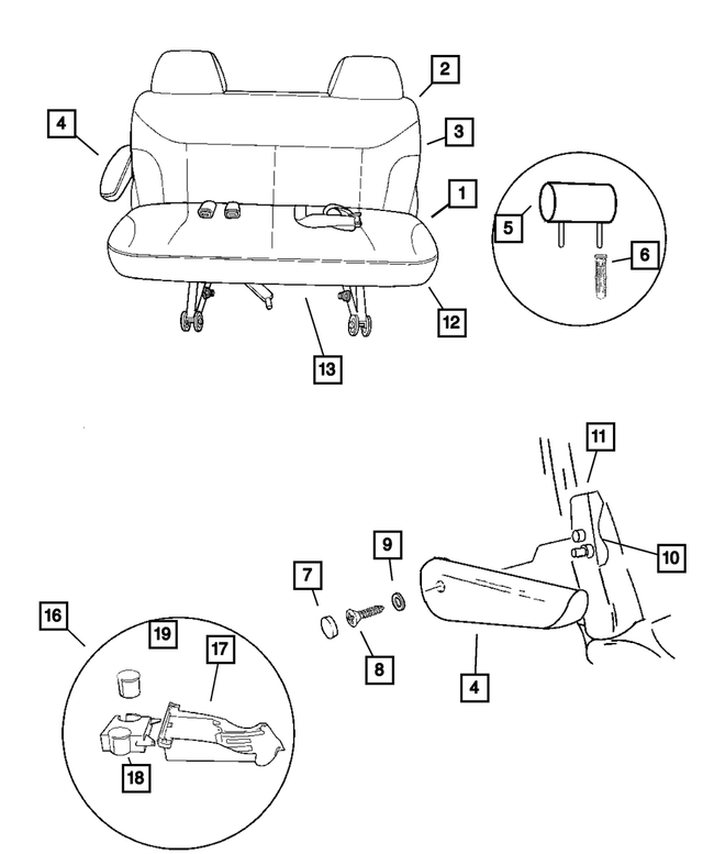 ZA471J3AA - Interior Trim: Rear Seat Cushion for Mopar Image