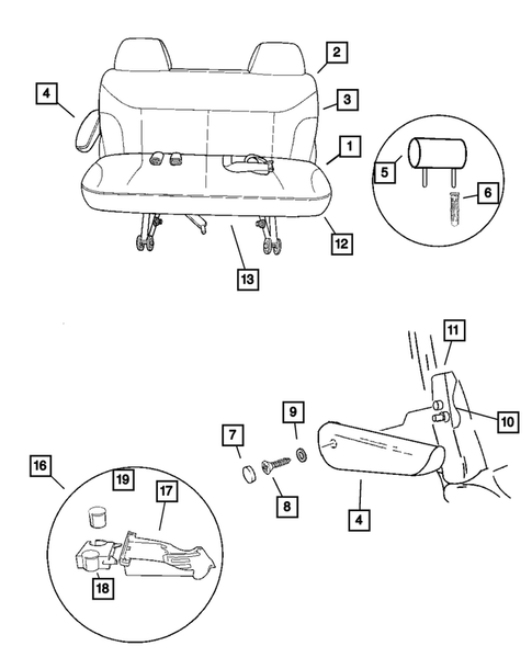 Rear Seats-Folding and Quads for 2004 Chrysler Town & Country #1