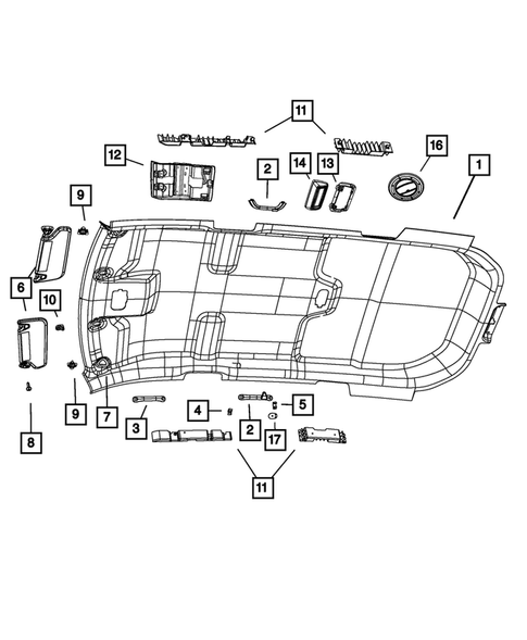Headliners-Visors-Assist Straps for 2011 Dodge Journey #0