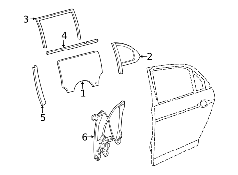 Glass - Rear Door for 2009 Jaguar Vanden Plas #0