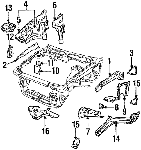 Structural Components & Rails for 1997 Buick Skylark #0