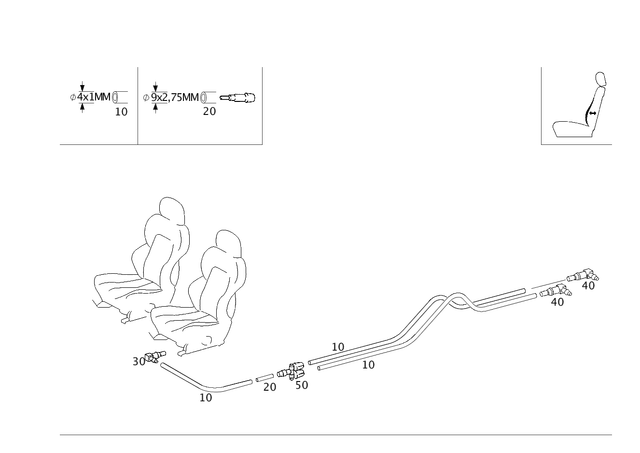 59975982 - Vacuum System/Hydraulic System: Pipeline for Mercedes-Benz Image image
