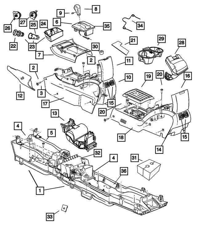 1AU941D1AA - : Console Mounted Cupholder, Rear for Mopar Image