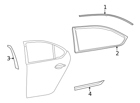 Exterior Trim - Rear Door for 2010 Lexus LS600h #0