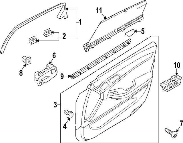 83714T1000DL9 - Body: Door Trim Panel Cap for Hyundai Image