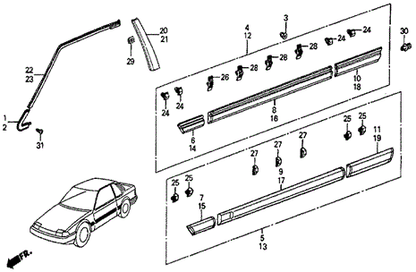 Side Protector for 1985 Honda Prelude #0