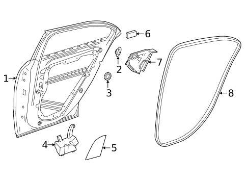Door & Components for 2020 Mercedes-Benz GLA 45 AMG&reg; #1