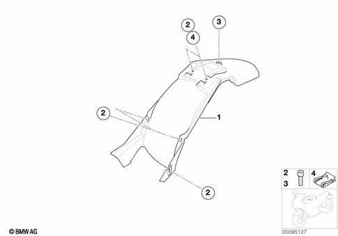 Rear Wheel Cover, License Plate Bracket for 2005 BMW-Motorrad F 650 CS #2