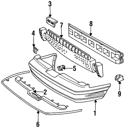 Bumper & Components - Rear for 1991 Ford Thunderbird #0