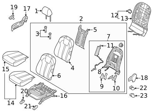 Passenger Seat Components for 2024 Kia Sorento #1