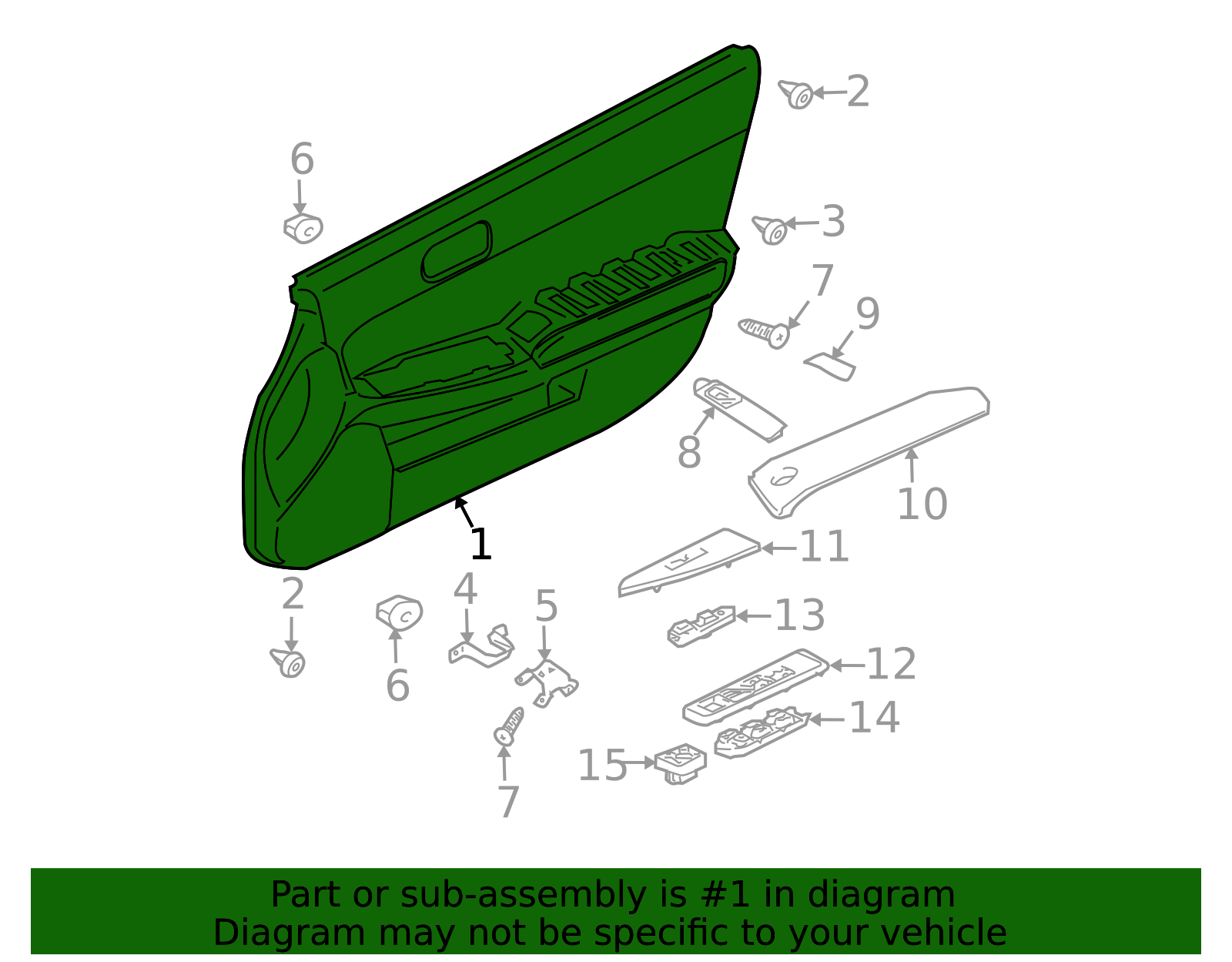 MITSUBISHIマテリアル 7221A127XD - Door Trim Panel 2004-2005 Mitsubishi Galant