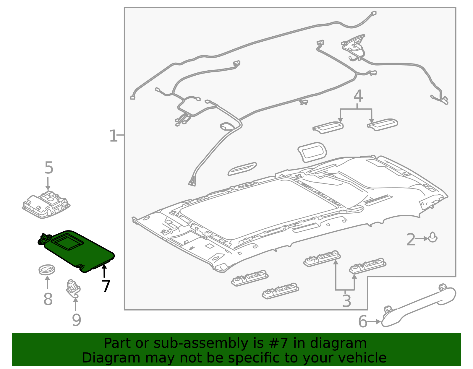 2017-2018 Toyota Highlander Sun-Visor 74320-0E072-A0 | OEM Parts