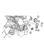 4593817AB - Cooling: Belt Tensioner for Chrysler: 300 | Dodge: Challenger, Charger, Magnum | Jeep: Grand Cherokee Image
