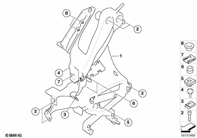 46637677761 - Frame and Mounting Parts: Front Panel Carrier, Left -  for BMW-Motorrad Image image
