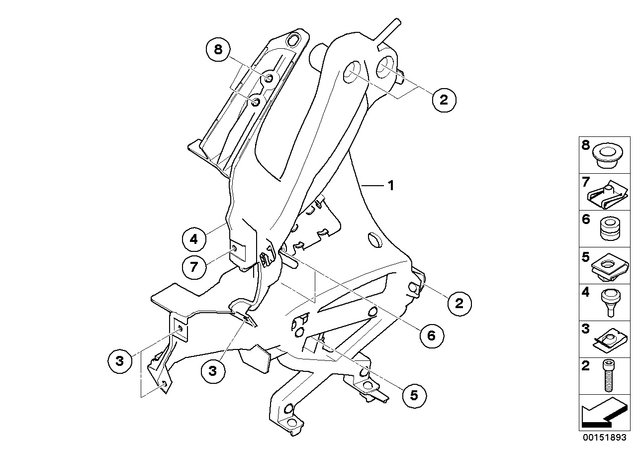 46637677761 - : Front Panel Carrier, Left for BMW-Motorrad Image
