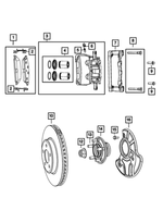68525311AA - Brakes: Disc Brake Caliper Assembly, Left for Mopar Image