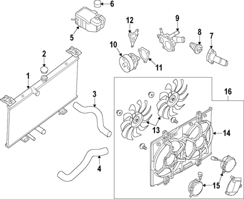 Radiator & Components for 2013 Nissan Rogue #1