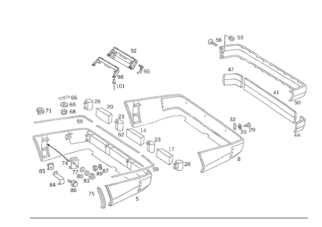 1248801140 - : Trim, Bumper for Mercedes-Benz Image