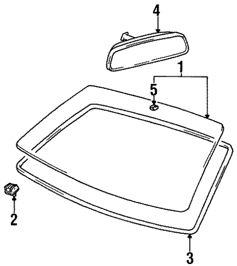 Glass - Windshield for 2000 Hyundai Elantra #0