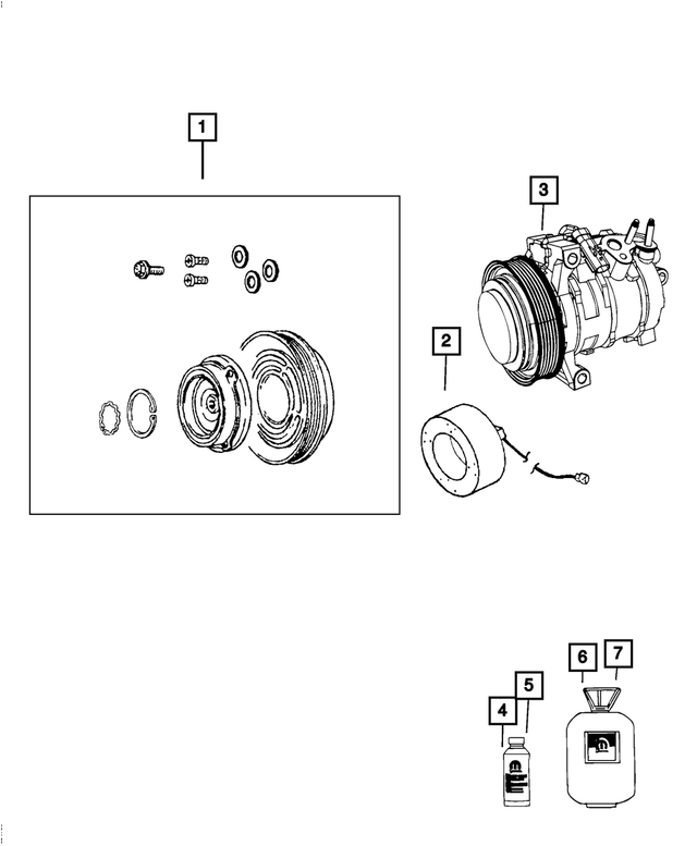 68405123AA - Air Conditioners and Heaters: A/c Compressor Clutch Overhaul Kit for Mopar Image image