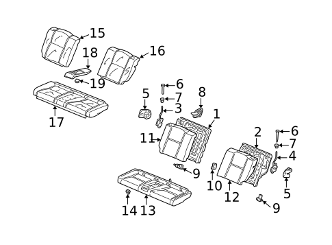 Rear Seat Components for 2004 Acura RSX #0