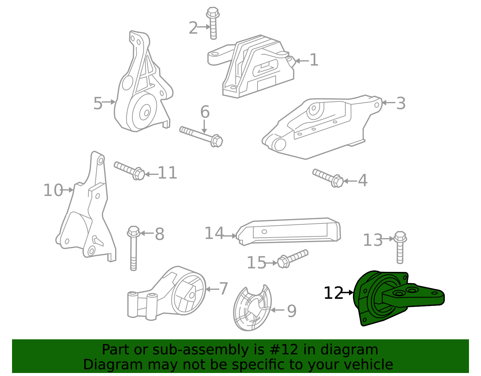 2013-2020 GM Automatic Transmission Mount 22849847 GM | GMPartsDirect.com