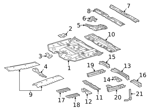 Floor & Rails for 2021 Lexus RX350L #0