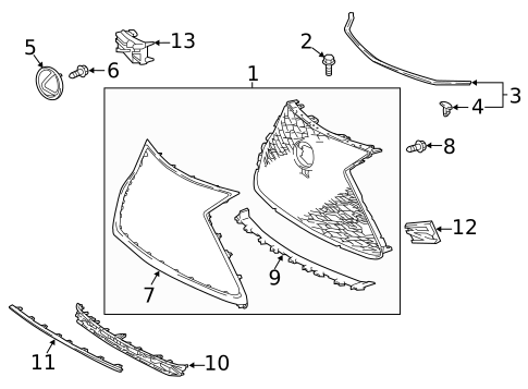 Grille & Components for 2019 Lexus NX300 #0