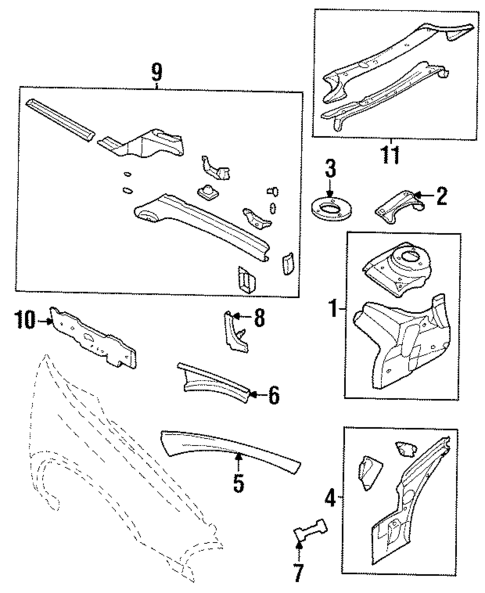Structural Components & Rails for 2001 Chrysler LHS #0