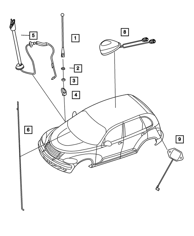 4671868AF - Instrument Panel and Radios and Consoles: Antenna Mast for Mopar Image