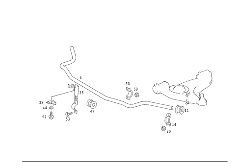 Torsion Bar, Front for 1993 Mercedes-Benz 300CE #0
