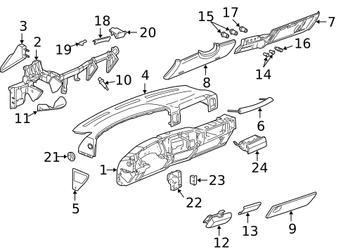 Instrument Panel for 2001 GMC Yukon #0