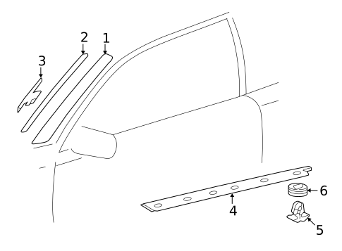 Exterior Trim - Pillars for 1999 Mercedes-Benz CLK320 #0