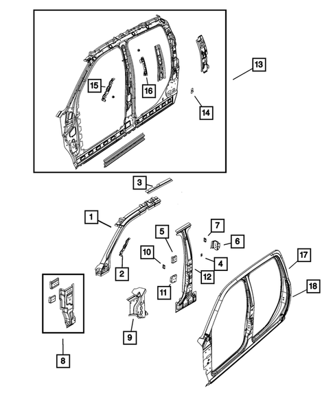 Aperture Panel, Pillar Supports and Cab Back  for 2012 Ram 2500 #0