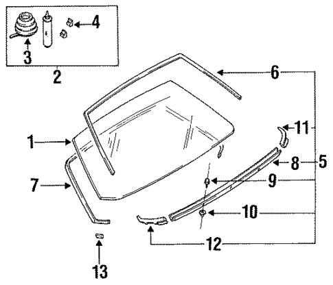 Glass & Hardware - Back for 1993 Nissan 240SX #0