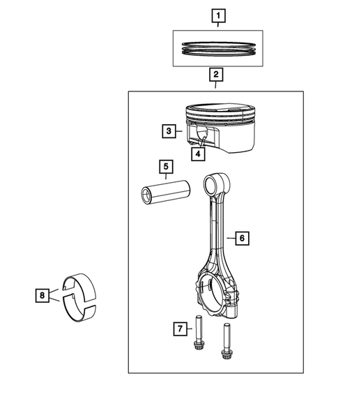Crankshaft, Piston, Drive Plate, Flywheel, and Damper for 2012 Ram 1500 #1