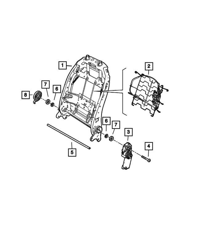 « 68472071AA – Interior Trim : Dossier De Siège Avant Cadre pour Mopar Image »