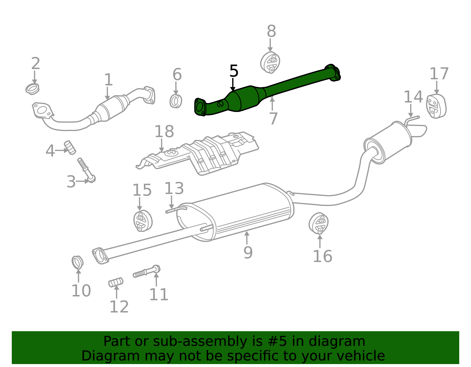 2014-2017 Toyota Highlander Exhaust Pipe 17420-0V300 | Toyota Parts Center