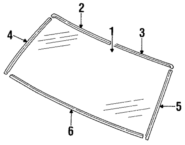 E8BZ6103100A - Body: Glass Panel for Ford: Festiva Image