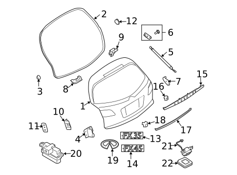 Gate & Hardware for 2008 INFINITI FX35 #0