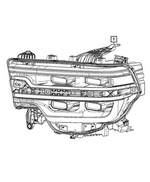 68592399AD - : Headlamp, Left for Mopar Image