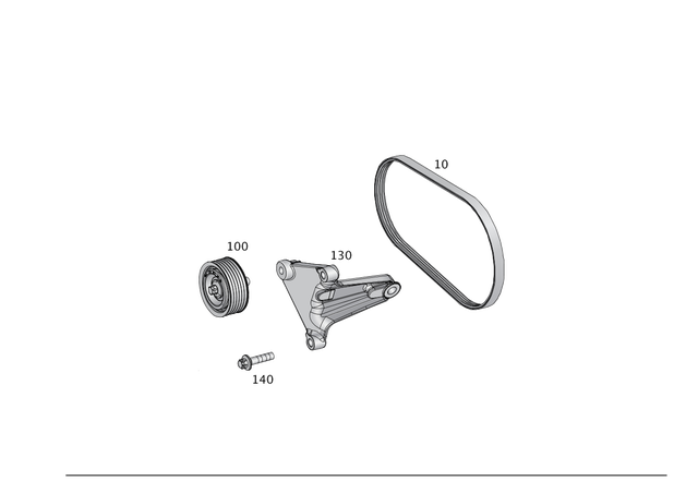 39933296 - Major Assembly Detachable Parts: V-Ribbed Belt for Mercedes-Benz: GLE400, ML400 Image image