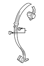 1K6857807AHRAA - Electrical: Center Belt Assembly for Volkswagen: Golf, Golf R, GTI, R32, Rabbit Image