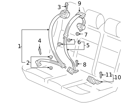 Rear Seat Belts for 2010 Volkswagen GTI #0