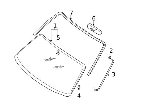 Glass - Windshield for 1998 Mitsubishi Montero Sport #0