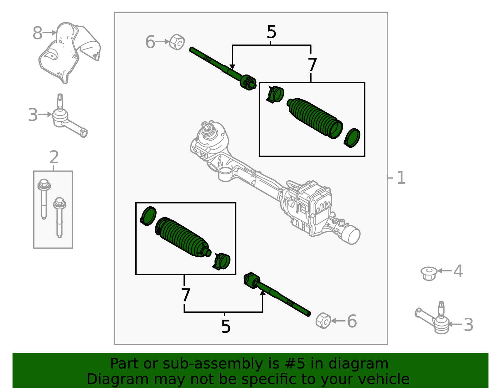 DG1Z-3280-A - Inner Tie Rod 2010-2016 Ford | Ford Parts Direct